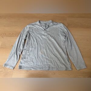 L.L. Bean Long Sleeve Henley Shirt Traditional Fit Cotton Size L